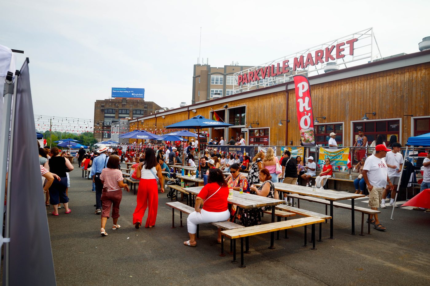 Festival crowd enjoying Parkville Market venue